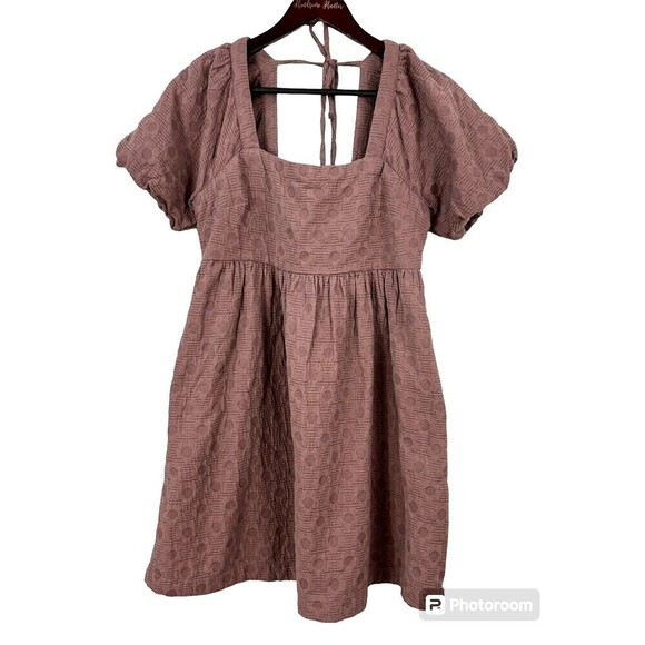 Madewell Dresses & Skirts - Madewell Floral Quilted Puff Sleeve Mini Dress Sz M Purple Flirty Hidden Zipper